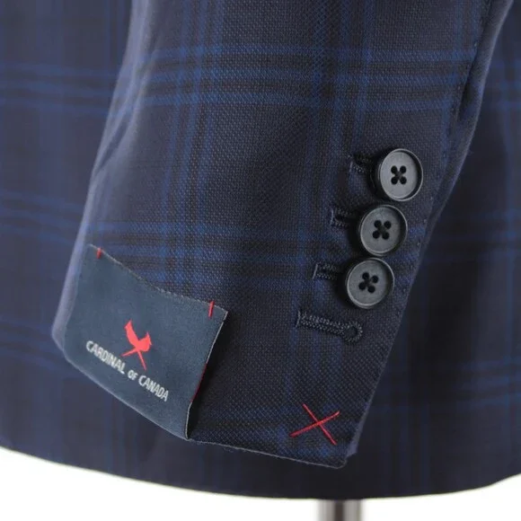 Cardinal of Canada NWT 100% Wool Sport Coat Size 42R US In Blues Plaid